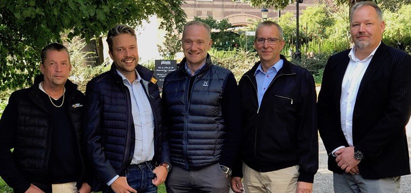 Great Security stärker sin närvaro i Mälardalen via ännu ett företagsförvärv. Mikael Palmér (Regionschef), Fredric Öjebrandt, Patrik Forsberg (VD), Kent Bäcklund och Björn Jansson.